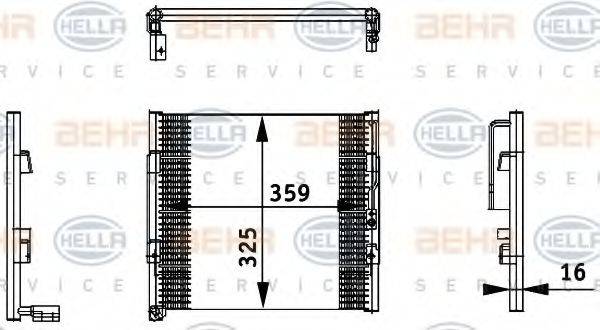 HELLA 8FC351035731 Конденсатор, кондиционер