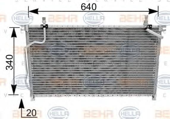 HELLA 8FC351036431 Конденсатор, кондиционер