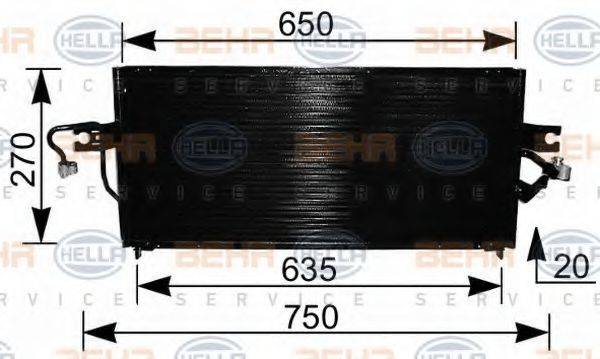 HELLA 8FC351036491 Конденсатор, кондиционер