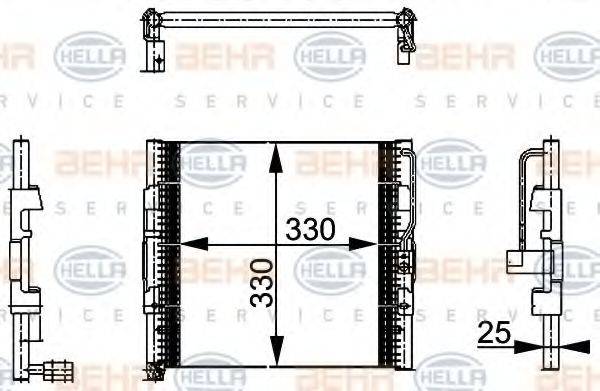 HELLA 8FC351037071 Конденсатор, кондиционер