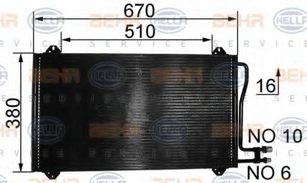 HELLA 8FC351037161 Конденсатор, кондиционер