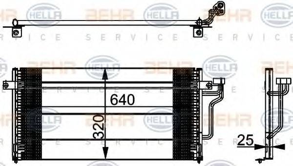 HELLA 8FC351037371 Конденсатор, кондиционер