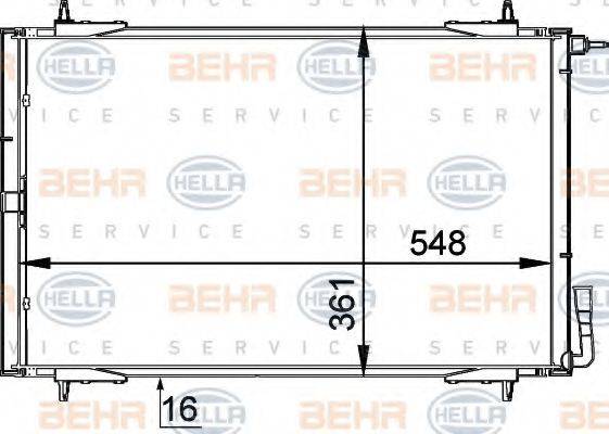 HELLA 8FC351037511 Конденсатор, кондиционер