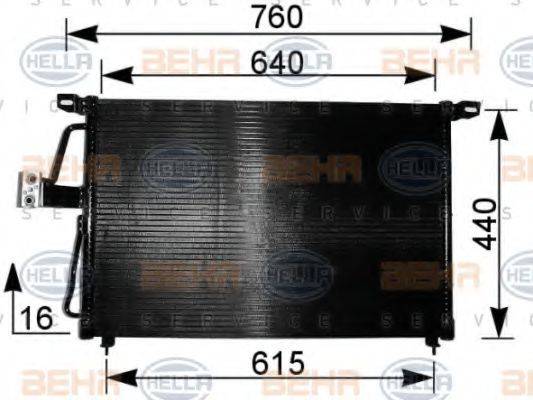 HELLA 8FC351037611 Конденсатор, кондиционер