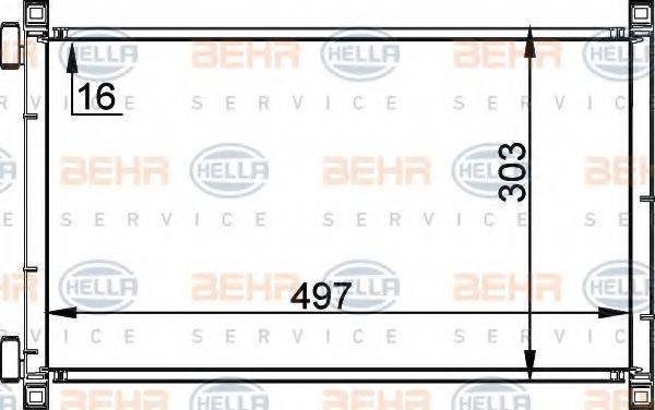 HELLA 8FC351038321 Конденсатор, кондиционер