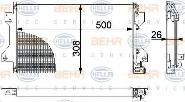 HELLA 8FC351038381 Конденсатор, кондиционер