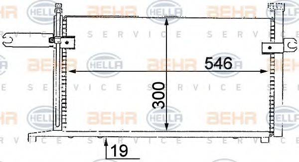 HELLA 8FC351038411 Конденсатор, кондиционер