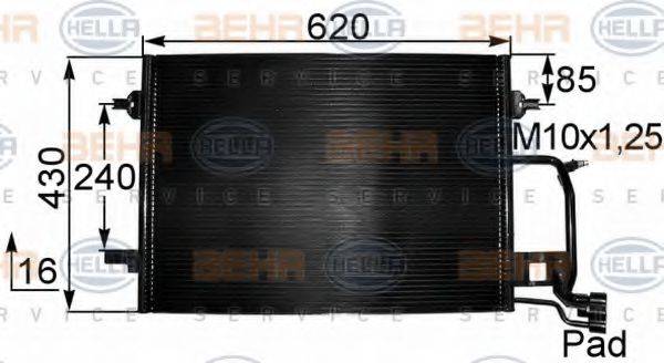 HELLA 8FC351038421 Конденсатор, кондиционер