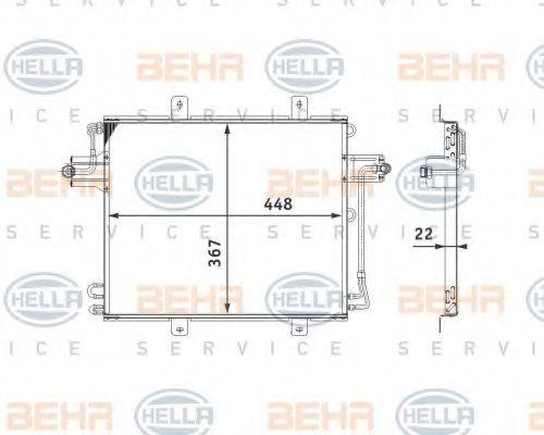 HELLA 8FC351038611 Конденсатор, кондиционер