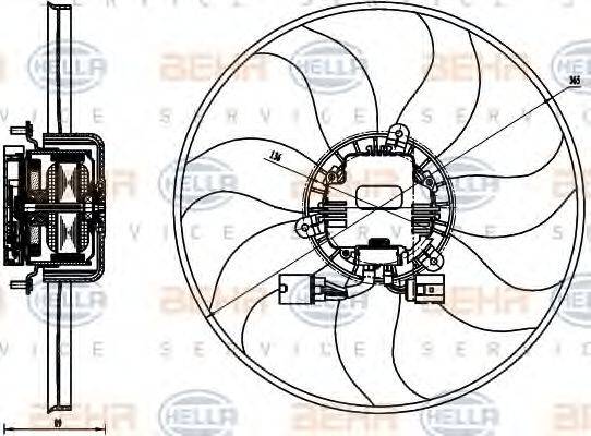 HELLA 8EW351040071 Вентилятор, охлаждение двигателя