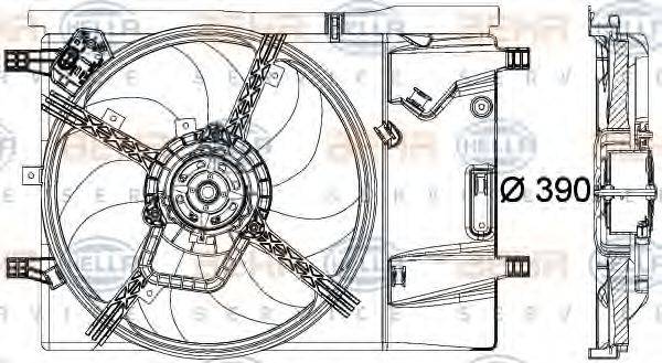 HELLA 8EW351040351 Вентилятор, охлаждение двигателя