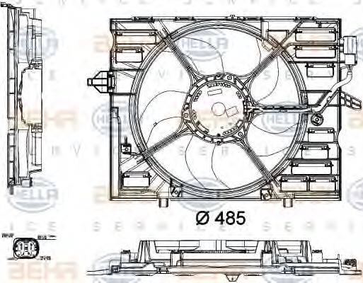 HELLA 8EW351040441 Вентилятор, охлаждение двигателя