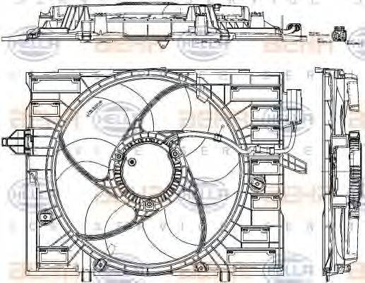 HELLA 8EW351040481 Вентилятор, охлаждение двигателя