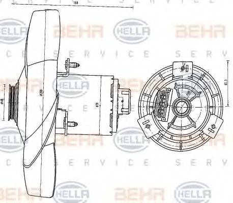 HELLA 8EW351041191 Вентилятор, охлаждение двигателя