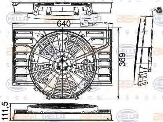 HELLA 8EW351041281 Вентилятор, конденсатор кондиционера