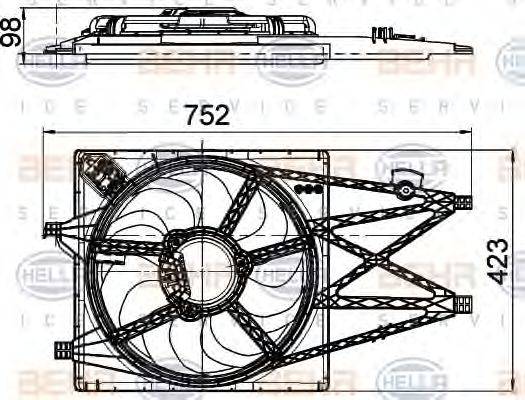 HELLA 8EW351041311 Вентилятор, охлаждение двигателя