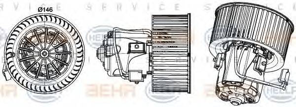 HELLA 8EW351043261 Вентилятор салона