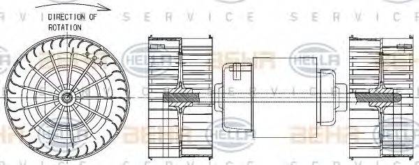 HELLA 8EW351043381 Вентилятор салона