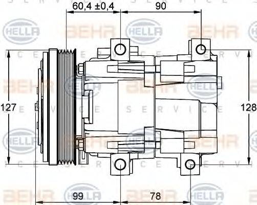 HELLA 8FK351113081 Компрессор, кондиционер