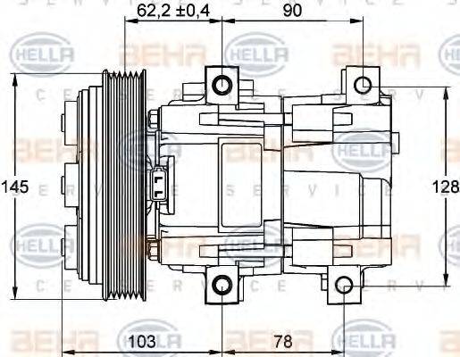 HELLA 8FK351113171 Компрессор, кондиционер