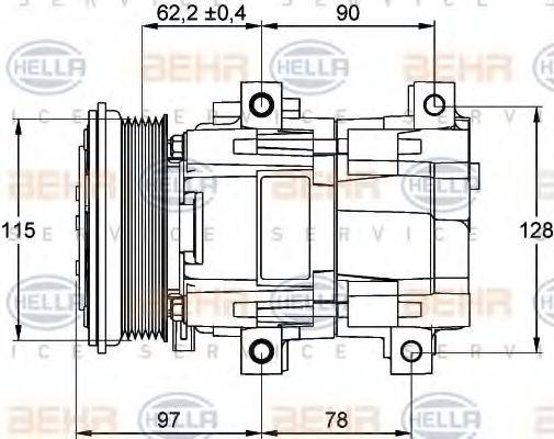 HELLA 8FK351113191 Компрессор, кондиционер