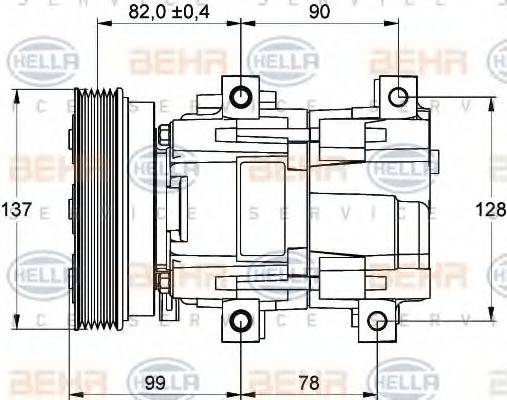 HELLA 8FK351113281 Компрессор, кондиционер