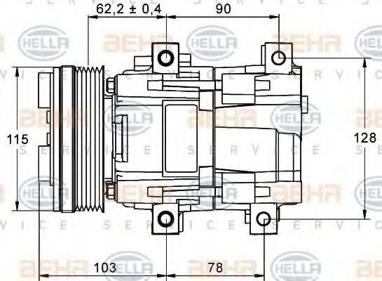 HELLA 8FK351113301 Компрессор, кондиционер