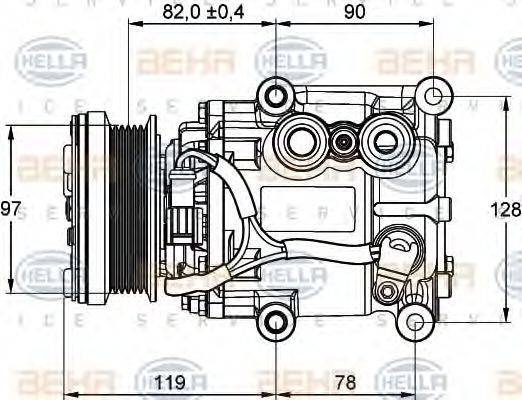 HELLA 8FK351113311 Компрессор, кондиционер