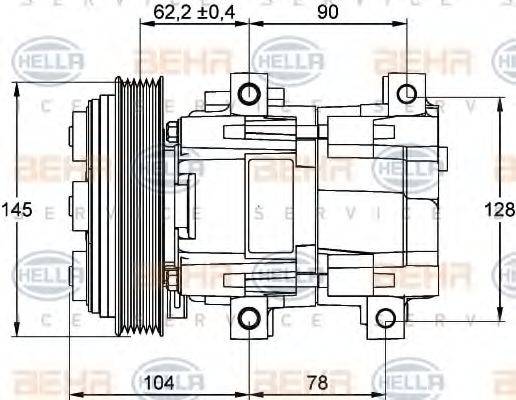 HELLA 8FK351113361 Компрессор, кондиционер