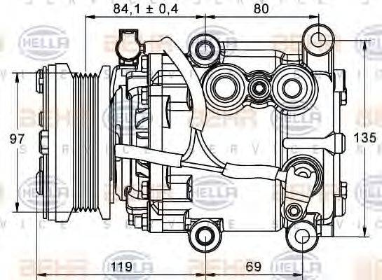 HELLA 8FK351113401 Компрессор, кондиционер