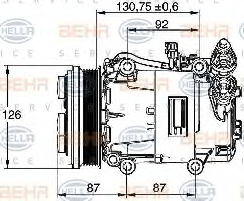 HELLA 8FK351113451 Компрессор, кондиционер