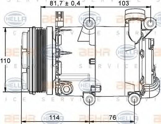 HELLA 8FK351113471 Компрессор, кондиционер