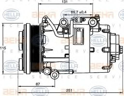 HELLA 8FK351113481 Компрессор, кондиционер