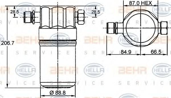 HELLA 8FT351192041 Осушитель, кондиционер