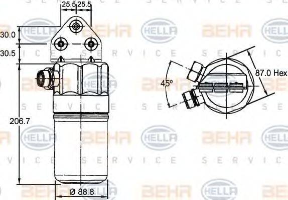 HELLA 8FT351192381 Осушитель, кондиционер