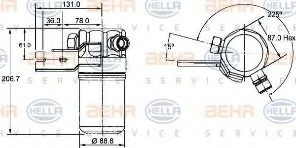 HELLA 8FT351192391 Осушитель, кондиционер