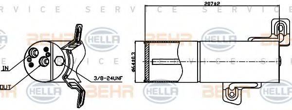 HELLA 8FT351193251 Осушитель, кондиционер