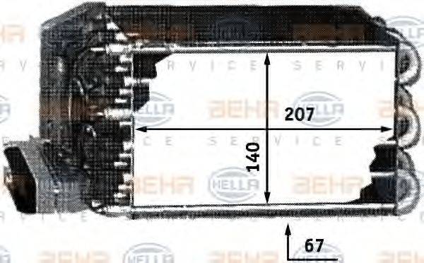 HELLA 8FV351210691 Испаритель, кондиционер