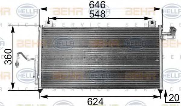 HELLA 8FC351300471 Конденсатор, кондиционер