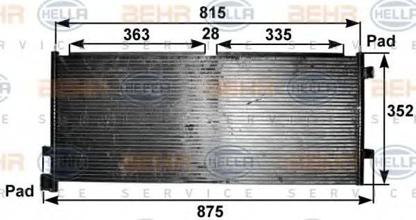 HELLA 8FC351300571 Конденсатор, кондиционер