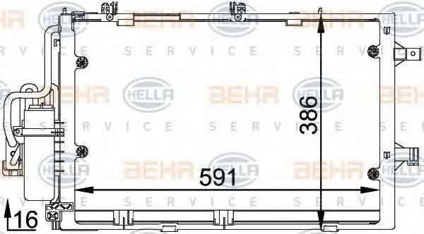 HELLA 8FC351300601 Конденсатор, кондиционер