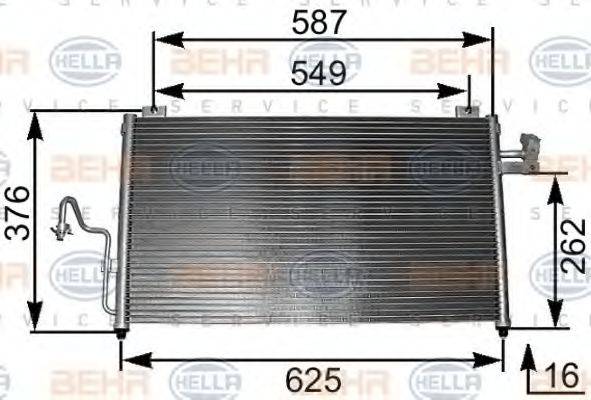 HELLA 8FC351301091 Конденсатор, кондиционер