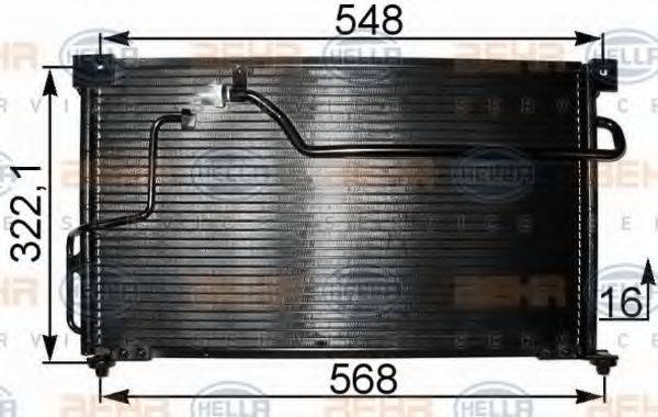 HELLA 8FC351301131 Конденсатор, кондиционер