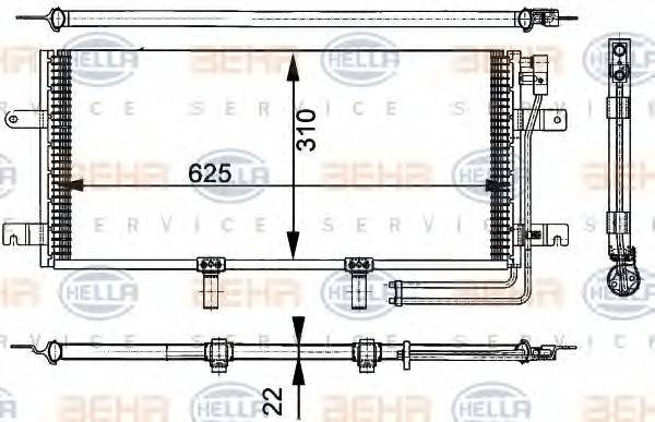 HELLA 8FC351301151 Конденсатор, кондиционер