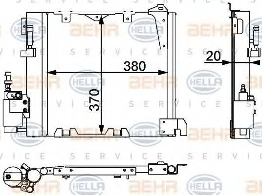 HELLA 8FC351301371 Конденсатор, кондиционер