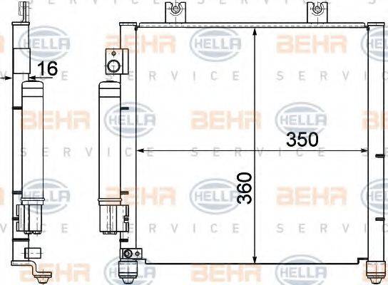 HELLA 8FC351301411 Конденсатор, кондиционер