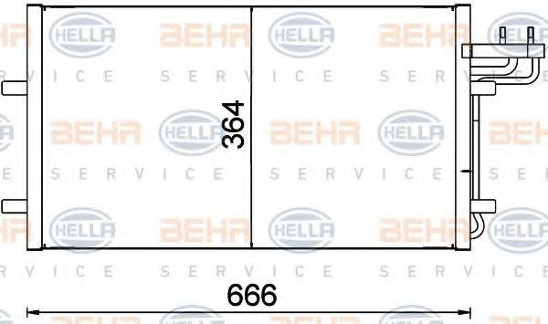 HELLA 8FC351301734 Конденсатор, кондиционер