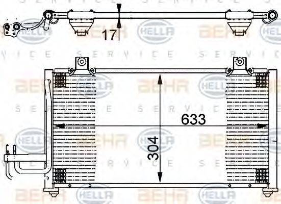 HELLA 8FC351302131 Конденсатор, кондиционер