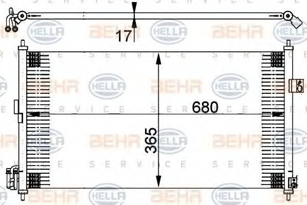 HELLA 8FC351302251 Конденсатор, кондиционер