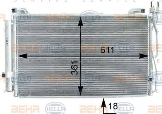 HELLA 8FC351302271 Конденсатор, кондиционер